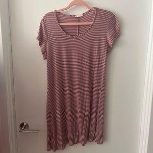 Pink & White Striped Knit Dress - Fits S/M